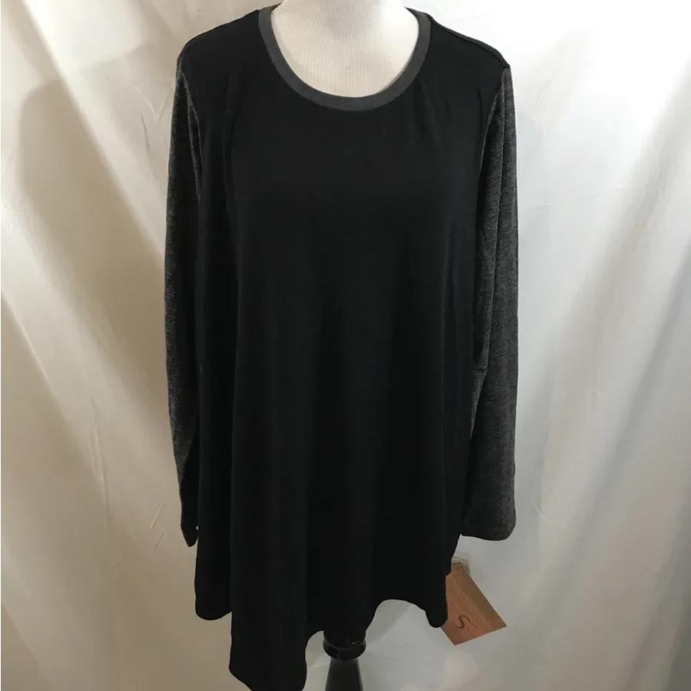Serena Williams Black & Charcoal Long Sleeve Sweater - Women’s 3X, NWT